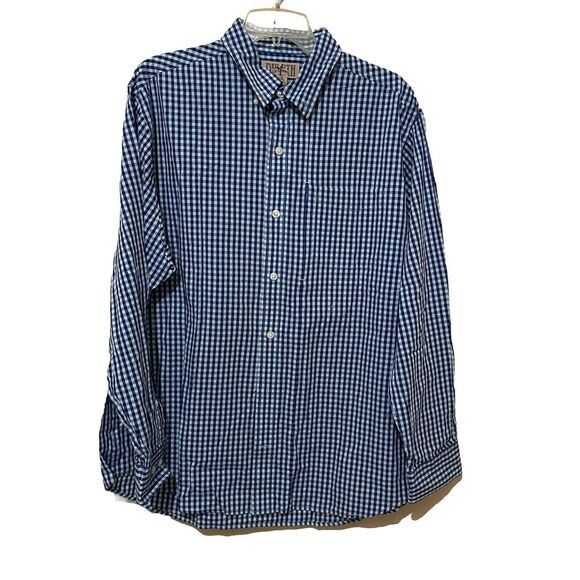 Duluth Trading Co Mens Long Sleeve 100% Cotton Plaid Button Down Shirt L - Picture 1 of 6